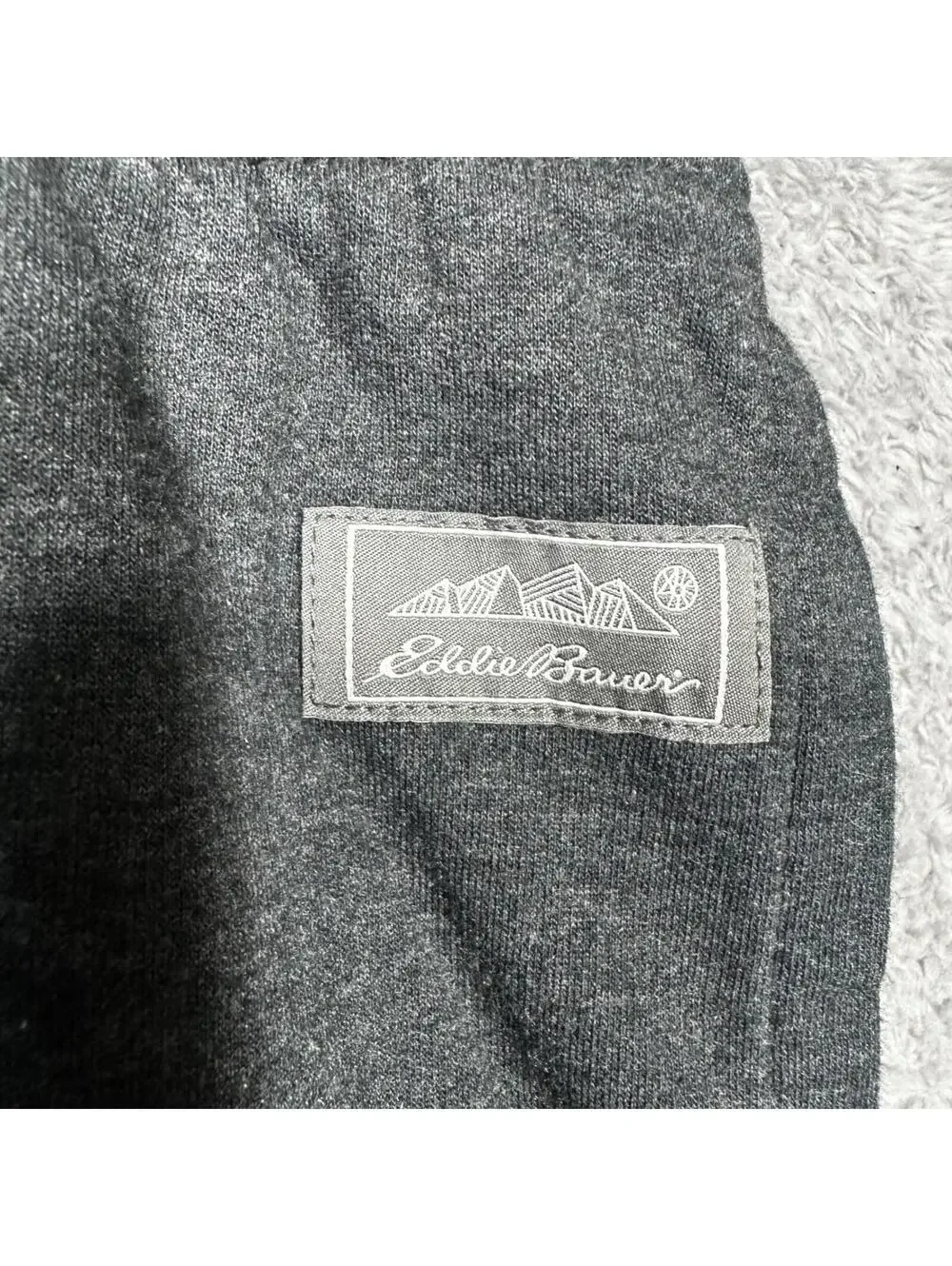 Eddie Bauer Joggers Mens XL Charcoal Gray Heather Fleece Lined Drawstring Pants